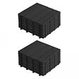 OVIALA - Lot de 16 dalles clipsables en bois composite gris - Batam - vignette