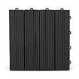 OVIALA - Lot de 16 dalles clipsables en bois composite gris - Batam - vignette