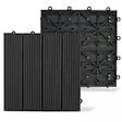OVIALA - Lot de 16 dalles clipsables en bois composite gris - Batam - vignette
