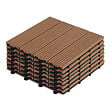 OVIALA - Lot de 8 dalles clipsables en bois synthétique marron clair - Padang - vignette