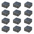 OVIALA - Lot de 96 dalles clipsables en pierre noir - Kobe - vignette