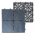 OVIALA - Lot de 48 dalles clipsables en pierre noir - Kobe - vignette