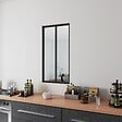 AICA SANITAIRE - AICA Verrière Atelier en aluminium noir mat L.63xH.108cm 2 verres transparents inclus, Verrière fixe kit de verrière et vitrage - vignette