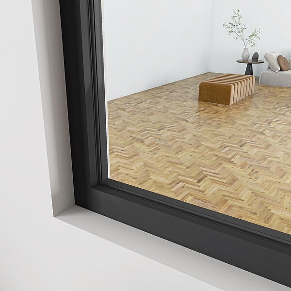 AICA SANITAIRE - AICA Verrière Atelier en aluminium noir mat L.63xH.108cm 2 verres transparents inclus, Verrière fixe kit de verrière et vitrage - large
