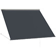 OUTSUNNY - Store banne manuel inclinaison réglable acier alu. dim. 150L x 120l (avancée) cm polyester imperméabilisé anti-UV gris - vignette