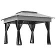 OUTSUNNY - Tonnelle barnum de jardin pop-up pliant 3,25L x 3,25l x 2,7H m acier polyester moustiquaires + sac de transport gris - vignette