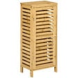 KLEANKIN - Meuble bas de salle de bain une porte - étagère réglable - bois de bambou verni - vignette