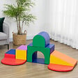 HOMCOM - 7 blocs de construction en mousse XXL - modules de motricité - jouets éducatifs - certifiés normes EN71-1-2-3 - mousse EPE revêtement PU multicolore - vignette