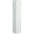 KLEANKIN - Meuble colonne rangement salle de bain 2 placards 3 étagères style contemporain blanc - vignette