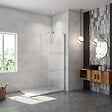 AICA SANITAIRE - AICA paroi de douche à l'italienne 70x190cm en 6mm verre avec bandes horizontales sérigraphiées, livré avec barre de fixation 90cm en carré - vignette