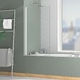 AURLANE - Pare baignoire Rabattable 70x130cm - Profilé Blanc Mat - Verre Trempé 4mm - ELEMENTARY - vignette