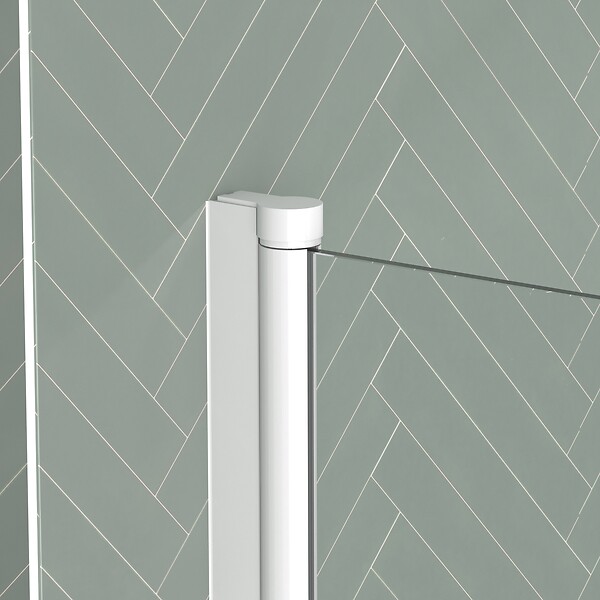 AURLANE - Pare baignoire Rabattable 70x130cm - Profilé Blanc Mat - Verre Trempé 4mm - ELEMENTARY - large