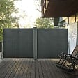 OUTSUNNY - Double store latéral brise-vue paravent rétractable dim. 6L x 1,60H m polyester anti-UV haute densité gris - vignette