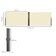 OUTSUNNY - Double store latéral brise-vue paravent rétractable dim. 6L x 1,60H m polyester anti-UV haute densité crème - vignette