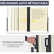 OUTSUNNY - Double store latéral brise-vue paravent rétractable dim. 6L x 1,60H m polyester anti-UV haute densité crème - vignette