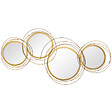 HOMCOM - Lot de 4 miroirs ronds muraux à˜ 30, 24, 21 cm crochet visserie incluse métal doré - vignette