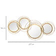 HOMCOM - Lot de 4 miroirs ronds muraux à˜ 30, 24, 21 cm crochet visserie incluse métal doré - vignette