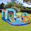 OUTSUNNY - Château gonflable enfant - trampoline, toboggans, piscine, mur d'escalade, panier, pistolets eau, gonfleur, sac transport - polyester multicolore - vignette
