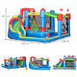 OUTSUNNY - Château gonflable structure gonflable aire de jeux 3-8 ans avec gonfleur et sac de transport 390 x 300 x 197 cm - multicolore - vignette