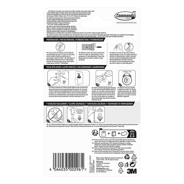 3M - Crochet métallisé noir déco petit modèle x4 - large