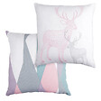 JBY - Coussin décoratif 40x40cm Cerf - Rose - vignette