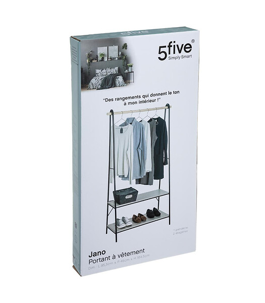5 FIVE SIMPLY SMART - Penderie Portant à vêtements avec 2 étagères H 165 cm - large