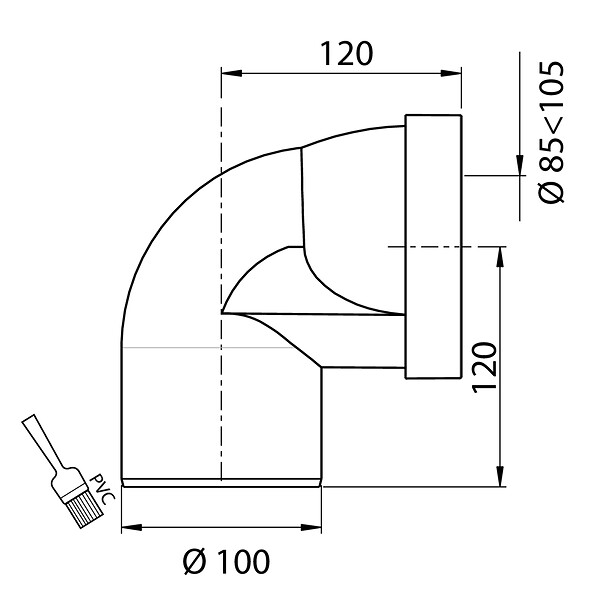 WIRQUIN - Pipe rigide courte coudee male - large