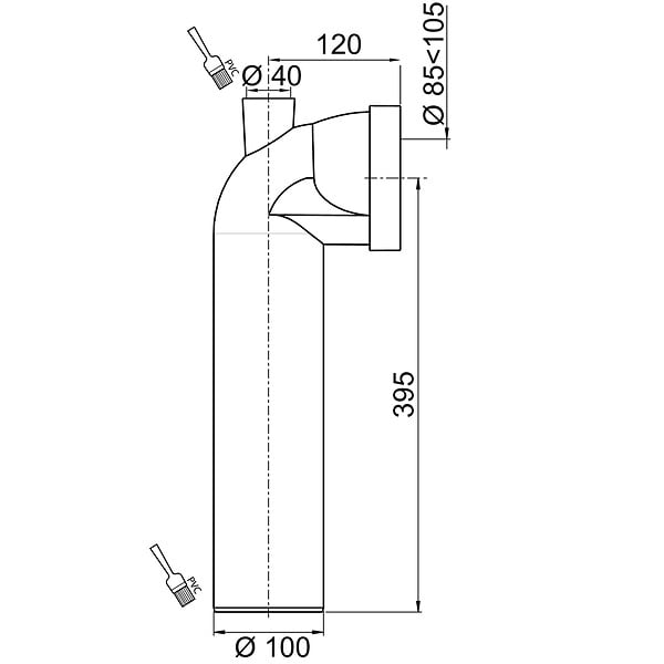 WIRQUIN - Pipe rigide longue coudee male - large
