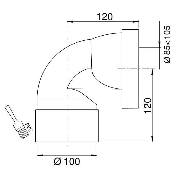 WIRQUIN - Pipe rigide courte coudee feme - large