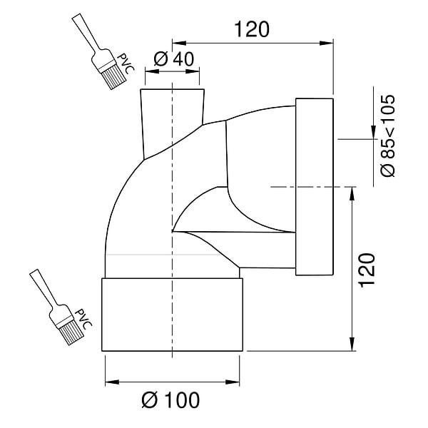 WIRQUIN - Pipe rigide courte coudee feme - large