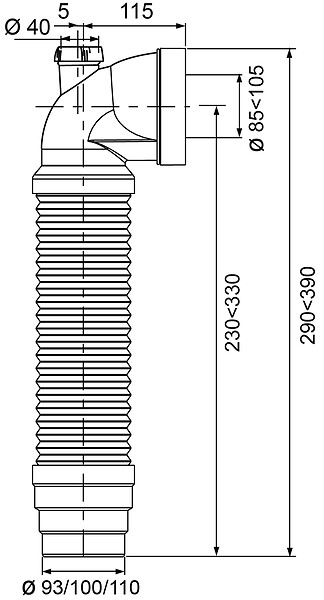 WIRQUIN - Pipe coudee extensible piquage - large