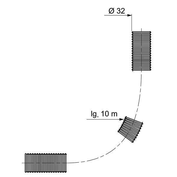 WIRQUIN - Gaine 1.50m diametre 32 - large