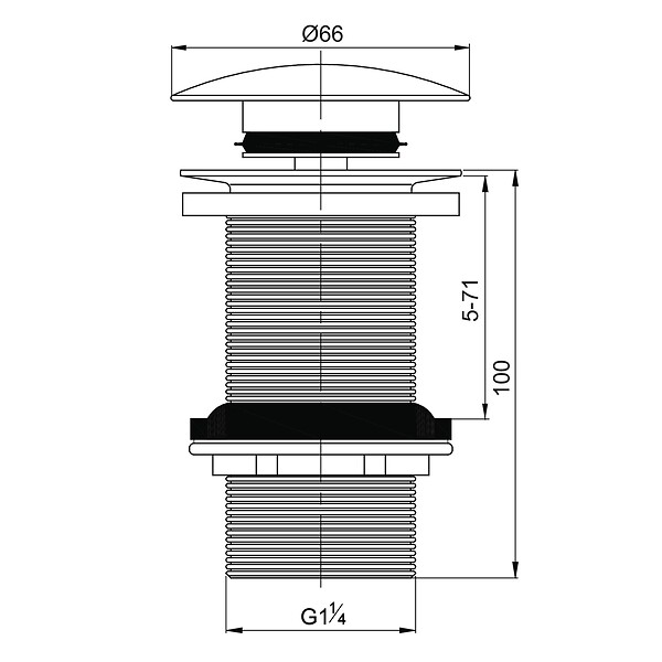 WIRQUIN - Bonde lavabo laiton qc 100mm - large