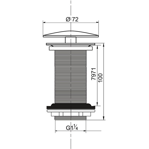 WIRQUIN - Bonde laiton dome fixe 100mm - large
