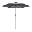 OVIALA - Parasol droit 3m inclinable à manivelle en aluminium gris anthracite - Matera - vignette