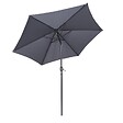 OVIALA - Parasol droit 3m inclinable à manivelle en aluminium gris anthracite - Matera - vignette