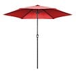 OVIALA - Parasol droit 3m inclinable à manivelle en aluminium rouge - Matera - vignette