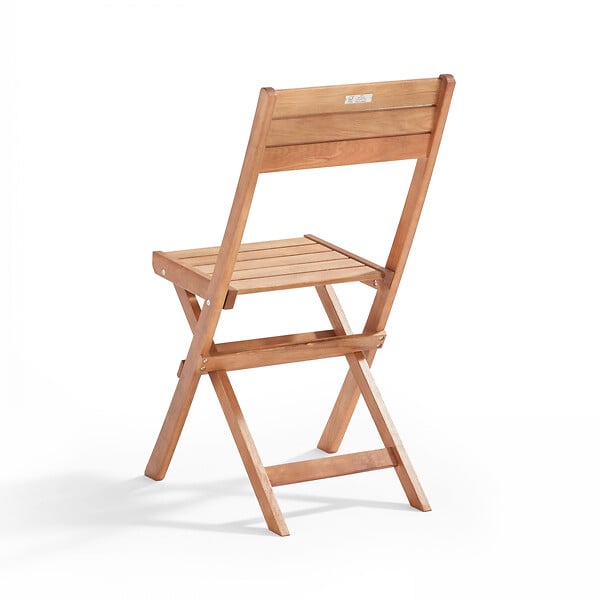 OVIALA - Table et 2 chaises pliante en bois d'eucalyptus - Sete - large