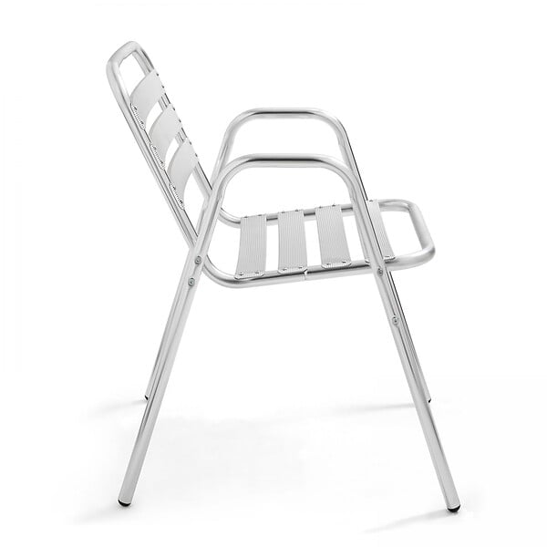 OVIALA - Table de jardin carrée en aluminium et 4 fauteuils - Nothing Hill - large