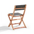 OVIALA - Ensemble table carrée pliante et 2 chaises pliantes noir - Sete - vignette