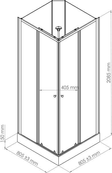 ONDEE - Cabine de douche MELIA - Sans silicone - 80x80cm - Profilés aluminium - Blanc - En kit - large