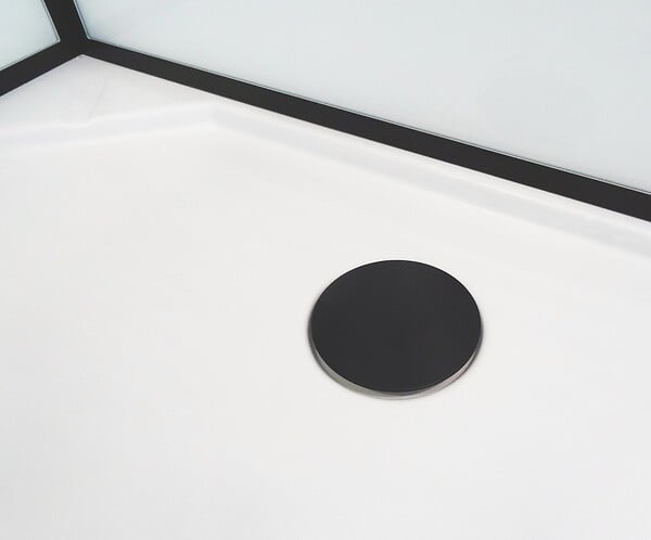 ONDEE - Cabine de douche GONEA - 110 x 80 cm - Accès de face - Profilés aluminium - Noir mat - large
