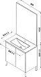 ONDEE - Meuble Salle de Bain BELIS - A poser - Miroir Affleurant - 80cm - Finition Bois - vignette
