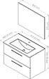ONDEE - Meuble de salle de bain à poser ARUBA - 80cm - Ciment - Mélaminé - Livré en kit - vignette