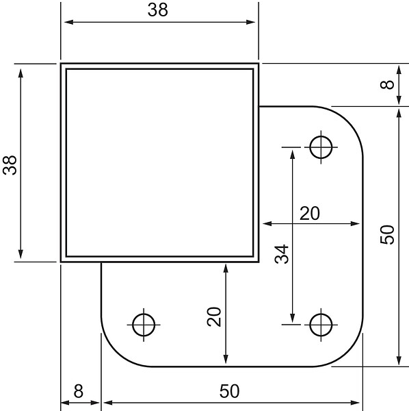 ONDEE - Jeu de 4 pieds découpables pour meuble suspendu - 40x3,8x3,8cm - Inox - Chromé - large