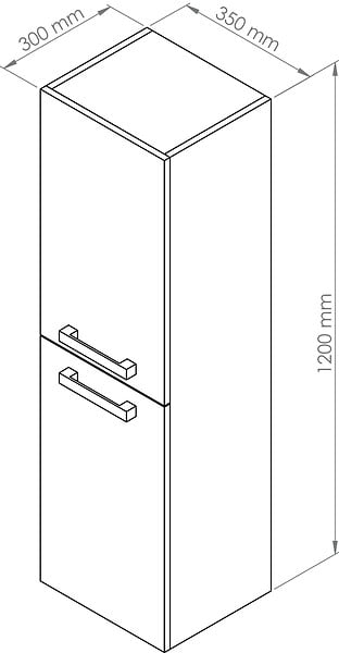 ONDEE - Colonne de Salle de Bain SMART - A suspendre - 2 Portes - 35cm - Finitions Bois - large