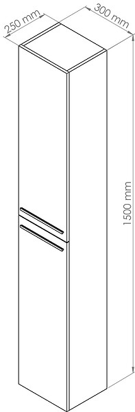 ONDEE - Colonne de rangement à suspendre ARUBA - 30cm - Ciment - Mélaminé - Livré en kit - large
