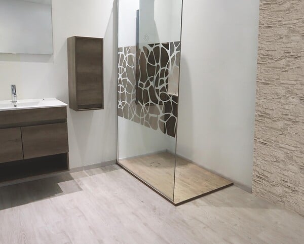 ONDEE - Receveur de douche  NOLA 3 - 80x140x3 - Résine - Nature bois - Bonde - Découpable - large