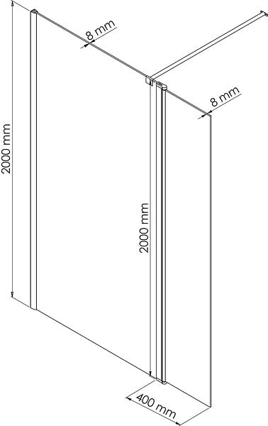 ONDEE - Déflecteur volet anti projection - Verre trempé 8mm - Finition chromé - 40x200cm - large