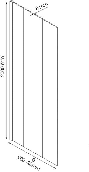 ONDEE - Paroi de douche ITALIENNE - Verre trempé 8mm - Sérigraphie Miroir - 90x200cm - large